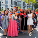 Last day of the state visit. Pupils at UWC Changshu waiting to greet the King and Queen. Photo: Tim Haukenes.  